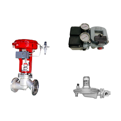 วาล์วควบคุมปนูเมติก กับ Masoneilan SVI2-21123111 Positioner และ Fisher T205B วัลล์วควบคุมความดัน
