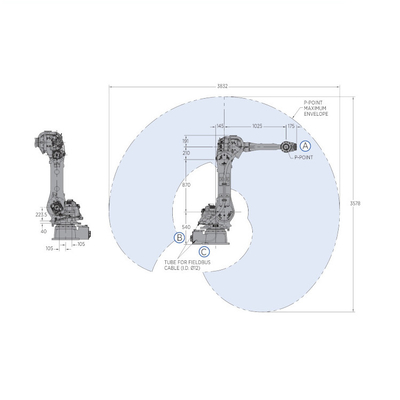 YASKAWA GP50 อุตสาหกรรมหุ่นยนต์ 50 กิโลกรัม ค่าภาระประโยชน์เป็นอัตโนมัติ Manipulator เป็น 6 Axis Robot Arm