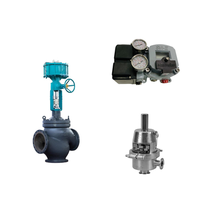 วาล์วควบคุม Pneumatic กับ Masoneilan SVI2-22123121 Positioner และ Fisher SR5 วัลล์วควบคุมความดัน