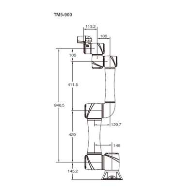 เทคแมน โรบอต TM5-900 ด้วยความกว้าง 900 มม และน้ําหนัก 4 กิโลกรัม ของ 6 Aixs Manipulator เป็น Cobot