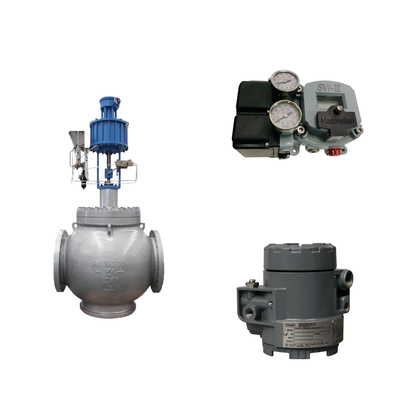 วาล์ว Globe กับ Masoneilan SVI2-AP ซีรีส์ วาล์ว Positioner และ Fisher 846 Electro Pneumatic Transducer