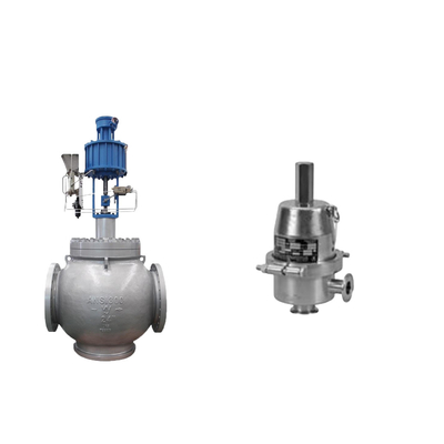 วาล์ว Globe กับ Samson 3725 Electropneumatic Positioner และ Fisher SR5 วาล์วควบคุมความดัน
