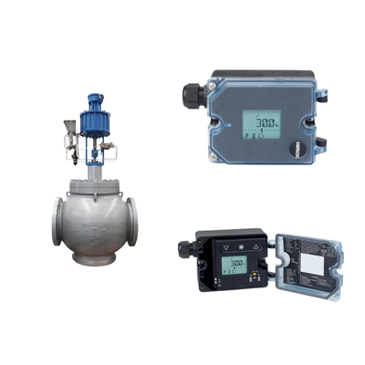 วาล์ว Globe กับ Samson 3725 Electropneumatic Positioner และ Fisher SR5 วาล์วควบคุมความดัน