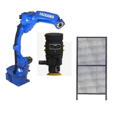 6 Axis Robotic Arm Yaskawa GP12 พร้อม CNGBS หัวบดและรั้วสําหรับหุ่นยนต์บด CNC