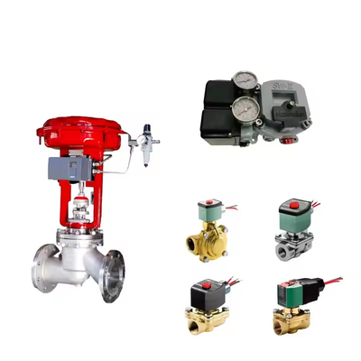 วาล์วควบคุมของจีน ด้วย Masoneilan SVI2-21113121 วัลล์วปอยซิชั่นและ Emerson Asco L339 ซีรีส วัลล์วโซเลนอยด์ทั่วไป