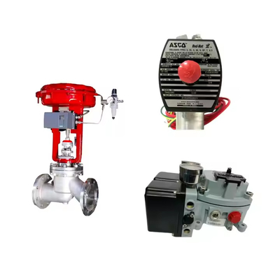 วาล์วควบคุมของจีน ด้วย Masoneilan SVI2-21113121 วัลล์วปอยซิชั่นและ Emerson Asco L339 ซีรีส วัลล์วโซเลนอยด์ทั่วไป