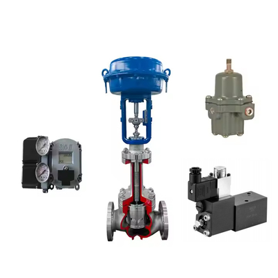 วาล์วควบคุม Pneumatic กับ Masoneilan SVI2-22123121 Positioner และ Fisher SR5 วัลล์วควบคุมความดัน