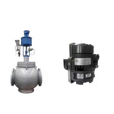วาล์วควบคุมอากาศด้วย Masoneilan SVI2-21123111 Positioner และ Tescom 44-4600 วาล์วควบคุมความดัน