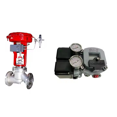 วาล์วควบคุมอากาศ Wuzhong ที่มีชื่อเสียงของจีน พร้อมเครื่องวางตําแหน่ง Masoneilan Svi2 Ap-21113111 และวาล์วโซเลโนอิด ASCO