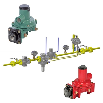 กล่องสกัดแวลล์ พร้อมกับ Fisher R Series R222H/R222 Regulators และ WIKA Pressure Gauge