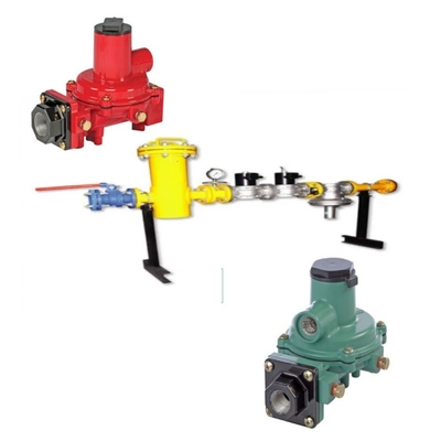 กล่องสกัดแวลล์ พร้อมกับ Fisher R Series R222H/R222 Regulators และ WIKA Pressure Gauge