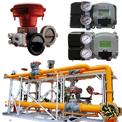 วาล์วแก๊สธรรมชาติ Skid Masoneilan 37002 ซีรี่ย์วาล์วควบคุมกระพริก SVI2 SVI3 4700E วัลล์วตําแหน่ง 496 สวิตช์หมุน