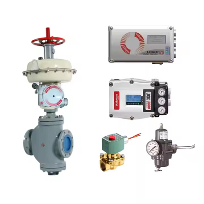วาล์วควบคุมปนูเมติกเส้นตรงกับ Flowserve LOGIX 3200MD 520MD DIGITAL HART VALVE POSITIONER ในคลังวาล์ว Flowserve