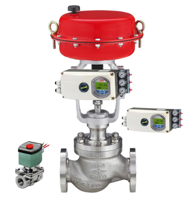 วาล์ว Pneumatic กับ ABB EDP300 TZIDC-100 TZIDC-200 Smart Positioner กับ ASCO วาล์ว Solenoid สําหรับควบคุมวาล์วลูกบอล