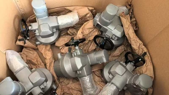 วาล์วไฟฟ้าที่มี AUMA SQ10.2 และวาล์วติดตั้ง F10 F12 Auma SQR เครื่องดําเนินไฟฟ้าส่วนการหมุน SQ10.2 SQ07.2 SQ12.2 SQ14.2 SQ05.2 สําหรับการทํางานเปิดปิด
