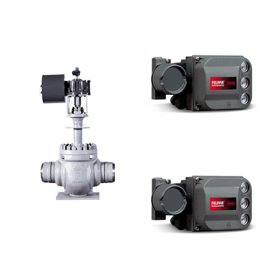 คลื่น KTM EB1 OM-2 วาล์วลูกกลอง Keystone เครื่องดําเนินงาน Fisher DVC6200 HC เครื่องตั้งตําแหน่งการกระทําเดียวสําหรับสกิด