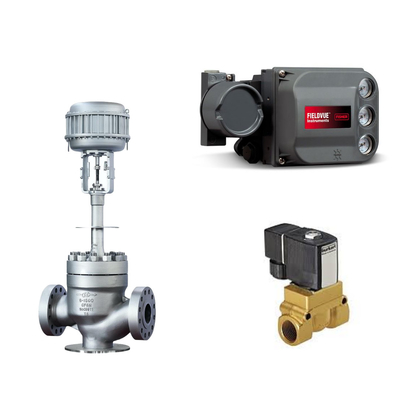 คลื่น KTM EB1 OM-2 วาล์วลูกกลอง Keystone เครื่องดําเนินงาน Fisher DVC6200 HC เครื่องตั้งตําแหน่งการกระทําเดียวสําหรับสกิด