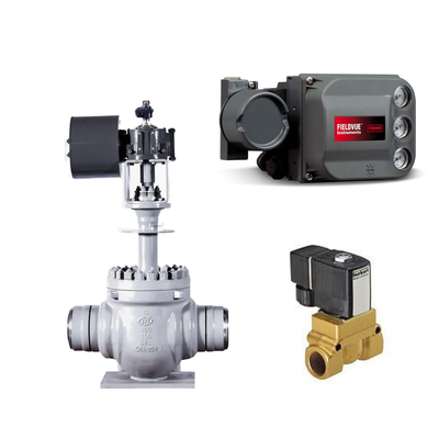 คลื่น KTM EB1 OM-2 วาล์วลูกกลอง Keystone เครื่องดําเนินงาน Fisher DVC6200 HC เครื่องตั้งตําแหน่งการกระทําเดียวสําหรับสกิด