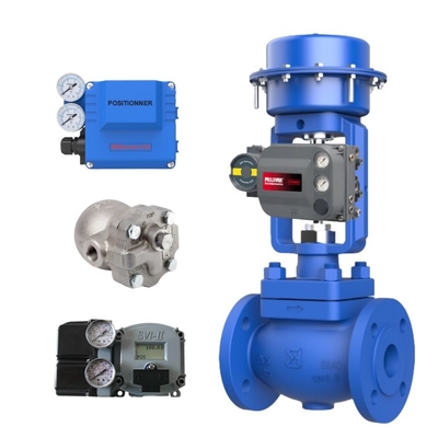 Masoneilan SVI2 เครื่องวางตําแหน่งวาล์วควบคุมปนูเมติก และ Spirax กล่องควันสําหรับวาล์ว Bithermo ในคลัง