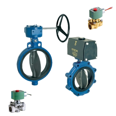 Keystone F990 Series Butterfly Valve Pneumatic Actuator และ Asco Solenoid Valve สําหรับโรงไฟฟ้า