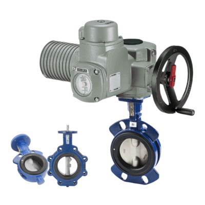แฟลนจ์ DN25-DN300 วาล์วกระพริกลมใหม่ Keystone F990 Series และ AUMA Electric Actuator