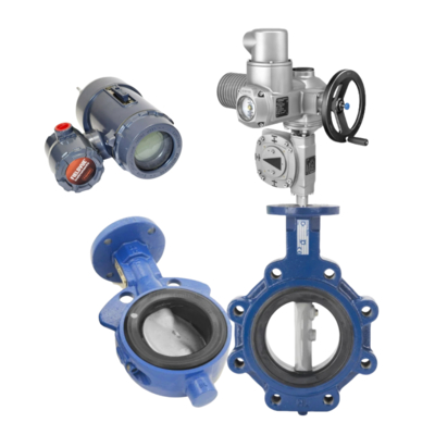 แฟลนจ์ DN25-DN300 วาล์วกระพริกลมใหม่ Keystone F990 Series และ AUMA Electric Actuator
