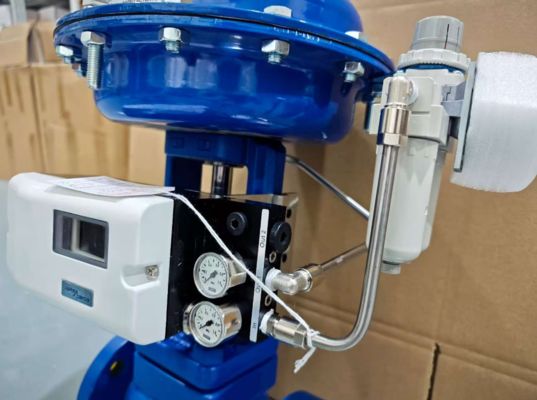 วาล์วควบคุมนิวเมติก IP66 ขนาด 2.5 DN สำหรับแอคชูเอเตอร์แบบเชิงเส้น