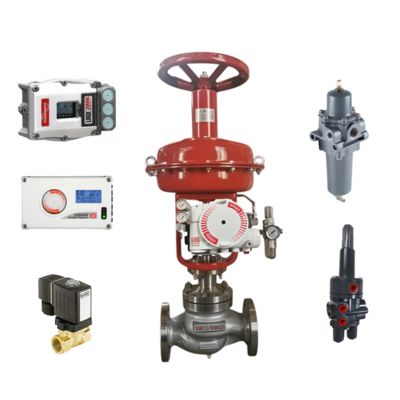 วาล์วควบคุมนิวเมติกและสต็อกใหม่ Fisher 377 และ FLOWSERVE 520MD 3800MD 3200MD Positioner และ Burkert Valve
