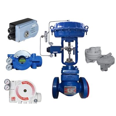 วาล์วควบคุมนิวเมติกและสต็อกใหม่ Fisher 377 และ FLOWSERVE 520MD 3800MD 3200MD Positioner และ Burkert Valve