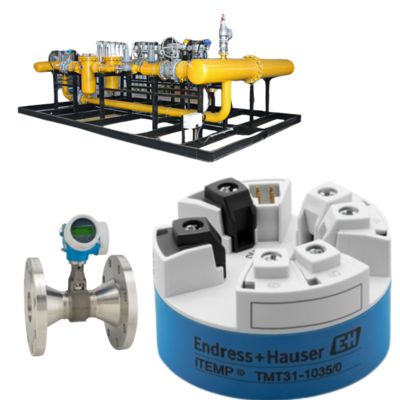 สถานีลดแรงดันและทำความเย็นติดตั้ง Endress+Hauser Proline Prowirl R 200 vortex flowmeter และเครื่องส่งสัญญาณอุณหภูมิ ITEMP TMT31
