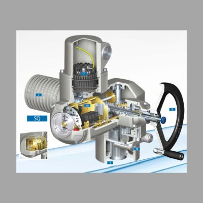 วาล์วบอลแบบมีมอเตอร์พร้อมกระปุกเกียร์แบบหมุนบางส่วน AUMA GS และแอคชูเอเตอร์ไฟฟ้าอเนกประสงค์แบบโมดูลาร์ SA แบบหลายรอบ