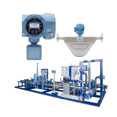 กล่องคลื่นก๊าซธรรมชาติ พร้อมเครื่องวัดกระแส Micro Motion F100A Coriolis และเครื่องส่ง 5700 ที่ติดตั้งในสนาม