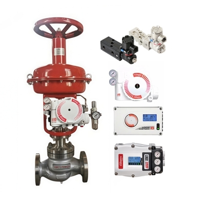 วาล์วควบคุมตำแหน่งแอคชูเอเตอร์นิวเมติกอัตโนมัติ Flowserve Logix 520MD 3200MD 3800 ราคาของวาล์วควบคุมดิจิตอลอุตสาหกรรม