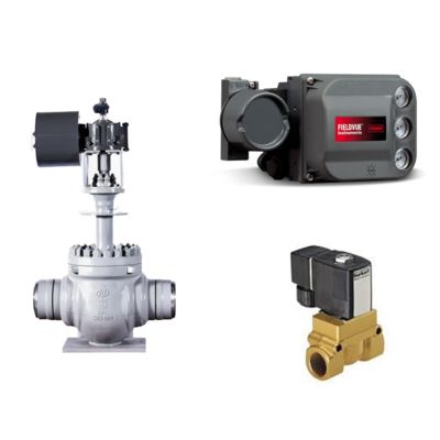 ตัวควบคุมวาล์วแบบนิวเมติก Fisher DVC6200, ตัวระบุตำแหน่งวาล์วอัจฉริยะ และโซลินอยด์วาล์ว Buerkert Type 5404