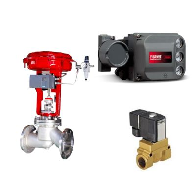 ตัวควบคุมวาล์วแบบนิวเมติก Fisher DVC6200, ตัวระบุตำแหน่งวาล์วอัจฉริยะ และโซลินอยด์วาล์ว Buerkert Type 5404