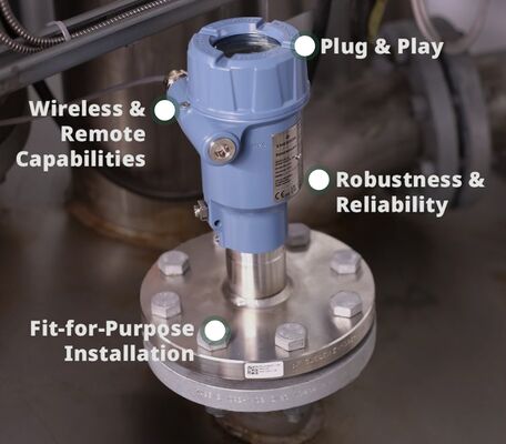 Emerson Wireless HART เครื่องถ่ายระดับราดาร์ที่ไม่ติดต่อ เครื่องถ่ายระดับราดาร์ Rosemount 3408