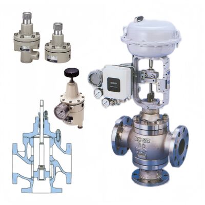 KOSO 521F 522F วาล์วกลอบผสม 3 ทาง 500A 520A วาล์วมุมนั่งเดียวที่นําทางด้านบน