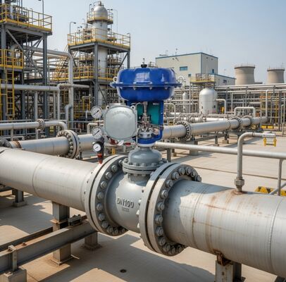 วาล์วควบคุมนิวแมติกส์จีนพร้อม SVI1000G SVI1000 PR G IM Masoneilan Valve Positioner SVY และ Asco Regulator สำหรับ LPG