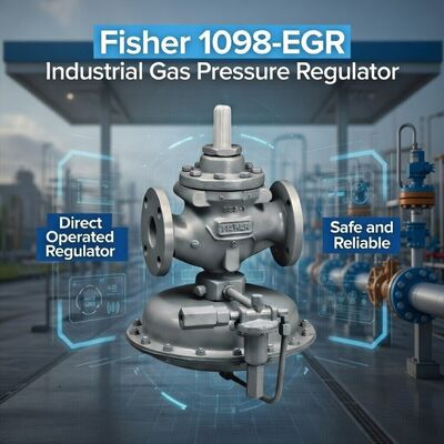 Fisher 1098-EGR ตัวควบคุมแรงดันแก๊สแบบ Pilot-operated ประสิทธิภาพสูง แรงดันขาเข้าสูงสุด 1500 psig