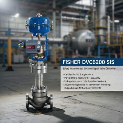 ผู้จำหน่ายอุปกรณ์ควบคุมวาล์วดิจิทัล FIELDVUE DVC6200 SIS ระบบควบคุมวาล์วเพื่อความปลอดภัยของ Fisher