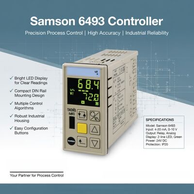 หน่วยควบคุมกระบวนการ Samson หน่วยควบคุม Samson 6493 หน่วยควบคุมแบบกะทัดรัดสำหรับติดตั้งบนแผงควบคุม