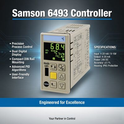 หน่วยควบคุมกระบวนการ Samson หน่วยควบคุม Samson 6493 หน่วยควบคุมแบบกะทัดรัดสำหรับติดตั้งบนแผงควบคุม