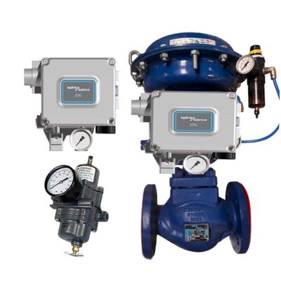 Fish-er 67CFR เครื่องปรับความดันกรอง Spirax Sarco EP6 เครื่องตั้งตําแหน่งวาล์วไฟฟ้าลม