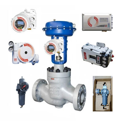 วาล์วควบคุมลูกบอลสัญชาติจีนพร้อมตำแหน่งวาล์ว Flowserve Logix 3800 3400MD 3200MD 520MD 510SI 420 Asco 342A ตัวกรองเรกูเลเตอร์