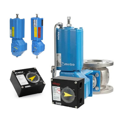 ซัพพลายเออร์สต็อกวาล์วควบคุมตำแหน่งวาล์ว Flowserve PMV P5 EP5 กล่องสวิตช์ F5 และกระบอกสูบแอคทูเอเตอร์นิวแมติก Neles B1