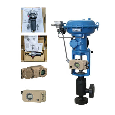 วาล์วควบคุมนิวเมติกของจีนพร้อม SAMSON 3730 3731 Smart Valve Positioner และ Fisher 67CFR 67DFR FILTER REGULATOR ในสต็อก