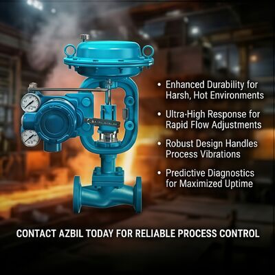 Azbil AVP300 Smart Valve Positioner with HART6 Communication 4-20 mA DC Input Signal and ±1.0% F.S. Accuracy for Pneumatic Control Valves