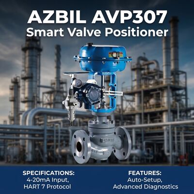 Azbil AVP300 Smart Valve Positioner พร้อมการสื่อสาร HART6 สัญญาณเข้าแบบ DC 4-20 mA และความแม่นยํา ± 1.0% F.S สําหรับวาล์วควบคุมแบบปนูเมติก