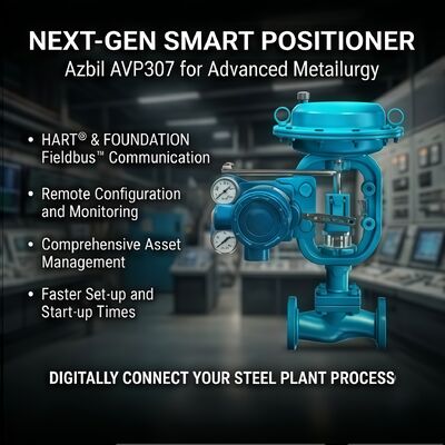 Azbil AVP307 Digital HART Pneumatic Valve Positioner พร้อม 4-20 mA DC Input และความแม่นยํา F.S. ± 1.0%