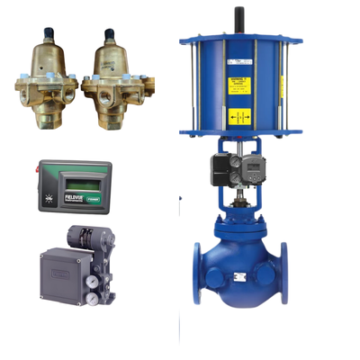 วาล์วควบคุมนิวแมติกใหม่และเชื่อถือได้ Spiraxsarco และ FISH-ER Regulator 67DFR และคอนโทรลเลอร์ DVC2000 3582I และ Masoneilan Positioner SVI2
